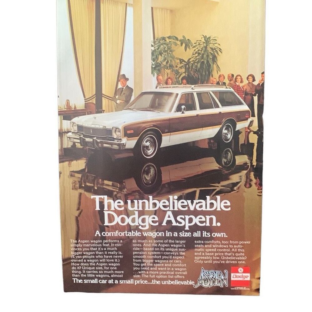 Vintage 1976 Dodge Aspen Wagon Unbelievable Ad Advertisement